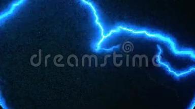 抽象的蓝色闪电。 通过空气<strong>传输</strong>电能，无线<strong>传输</strong>电能